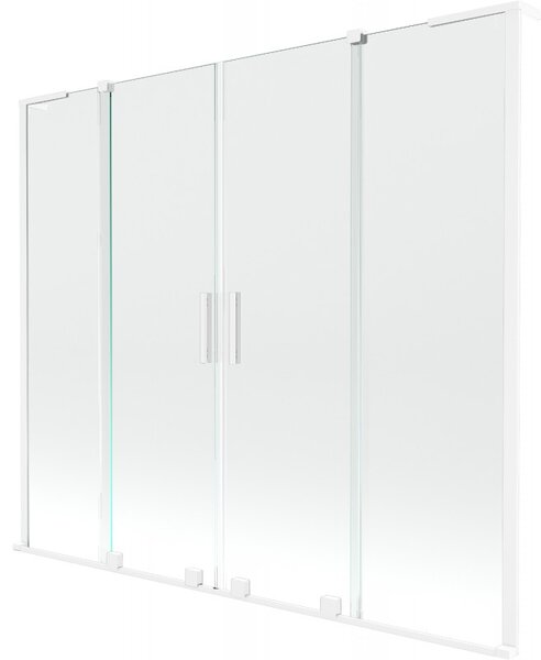 Mexen Velar L Duo, 2 szárnyas eltolható kádparaván 170 x 150 cm, 8mm átlátszó üveg, fehér matt, 896-170-003-02-20