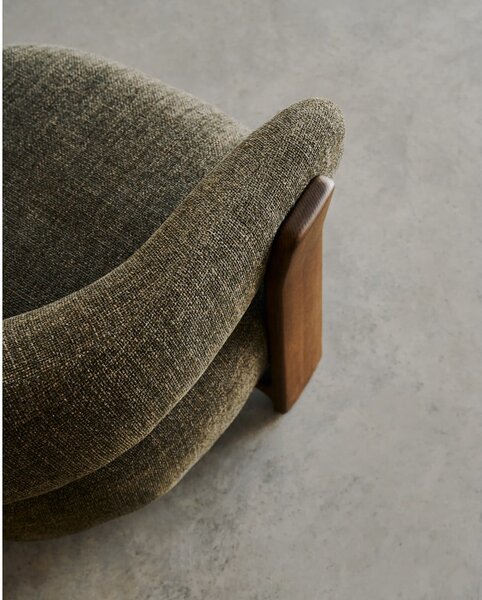 Zöld zsenília fotel Granite – Kave Home