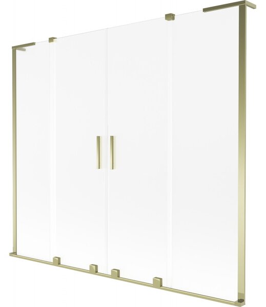 Mexen Velar L Duo, 2 szárnyas eltolható kádparaván 170 x 150 cm, 8 mm-es mattüveg, arany fényes, 896-170-003-32-50