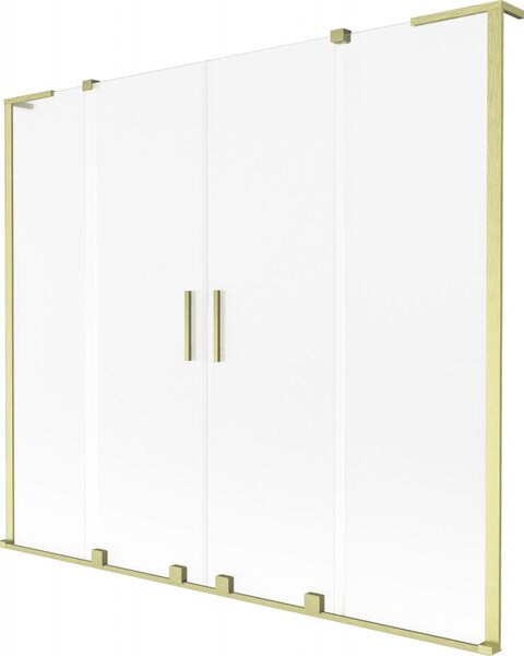 Mexen Velar L Duo, 2 szárnyas eltolható kádparaván 170 x 150 cm, 8mm matt üveg, arany matt, 896-170-003-32-55