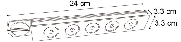Modern fekete mennyezeti lámpa 1 fázisú sínrendszerhez 5W 370 lm 3000K - Iconic Tsiri