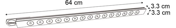 Modern fekete mennyezeti lámpa 1 fázisú sínrendszerhez 15W 1170 lm 3000K - Iconic Tsiri