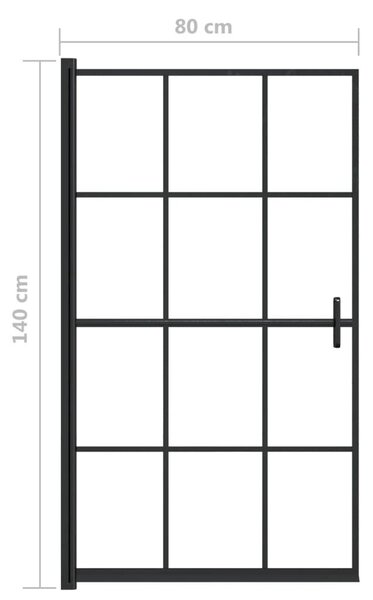 Fekete ESG zuhanykabin 80 x 140 cm