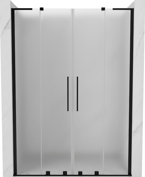 Mexen Velar L Duo, tolózuhanyajtó nyitáshoz 140 cm, 8 mm-es matt üveg, fekete matt, 871-140-003-32-70