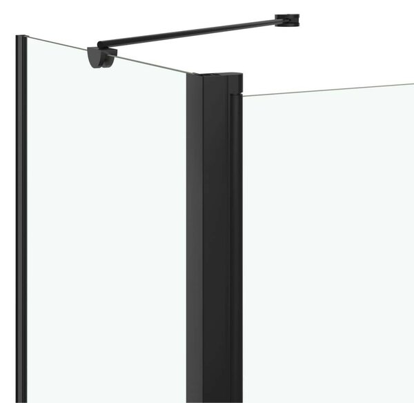 Fekete ESG zuhanykabin összecsukható ajtóval 120x68x130 cm