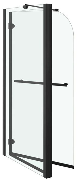 Fekete ESG zuhanykabin összecsukható ajtóval 120x68x130 cm