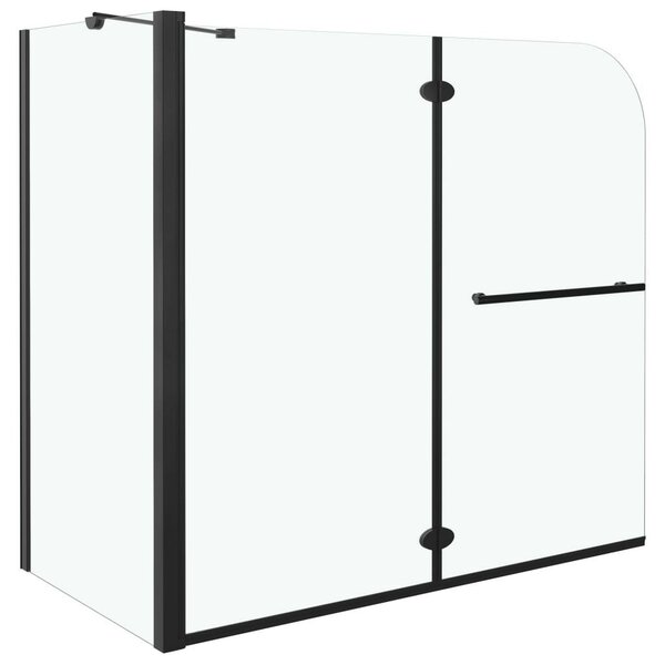 Fekete ESG zuhanykabin összecsukható ajtóval 120x68x130 cm