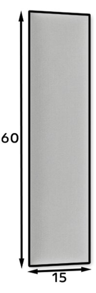 Kárpitozott fali panel QUADRATTA 15x60 cm, szürke