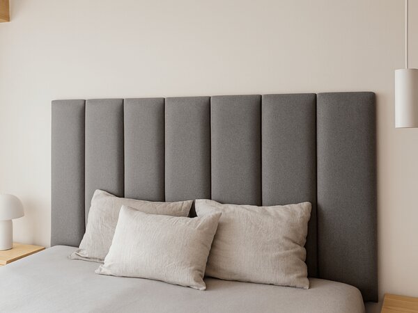 Kárpitozott fali panel QUADRATTA 15x60 cm, szürke