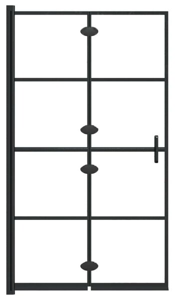 Fekete ESG zuhanykabin összecsukható ajtóval 80 x 140 cm