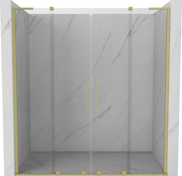 Mexen Velar L Duo, tolózuhanyajtó nyitáshoz 170 cm, 8 mm átlátszó üveg, arany matt, 871-170-003-02-55
