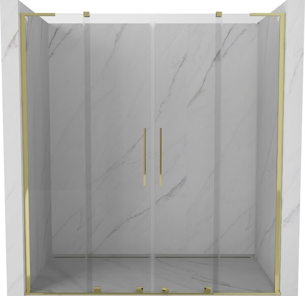 Mexen Velar L Duo, tolózuhanyajtó nyitáshoz 170 cm, 8 mm átlátszó üveg, arany fényes, 871-170-003-02-50