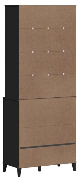 VIKEN fekete tömör fenyőfa magasszekrény 80 x 40 x 200 cm