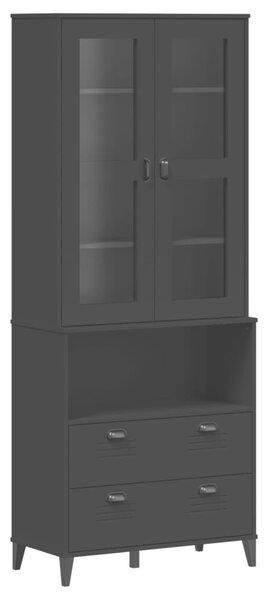 VIKEN fekete tömör fenyőfa magasszekrény 80 x 40 x 200 cm