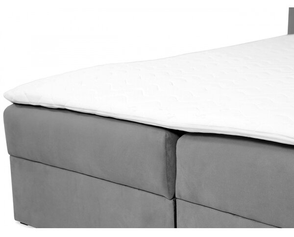 CARMELA boxspring ágy 140x200 - szürke + INGYENES topper