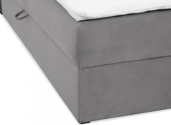 CARMELA boxspring ágy 140x200 - szürke + INGYENES topper
