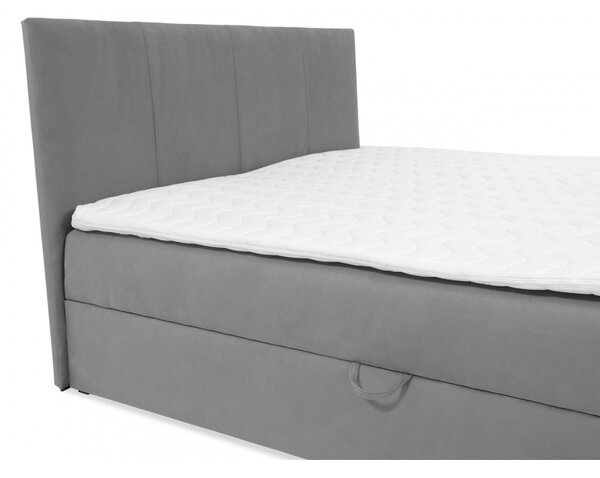 CARMELA boxspring ágy 140x200 - szürke + INGYENES topper