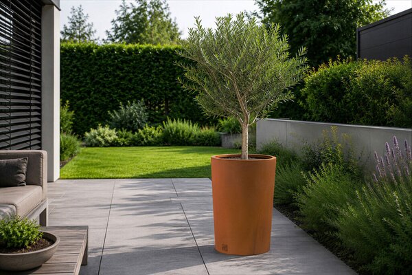 G21 Corten Round virágláda, 65 x 100 cm