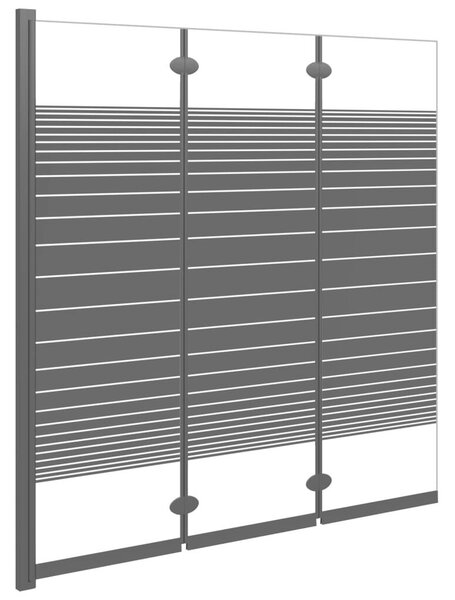 3 paneles fekete ESG összecsukható zuhanyparaván 130 x 130 cm