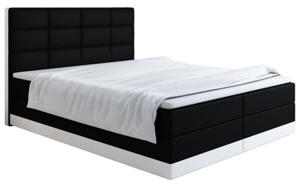 LILLIANA 1 kárpitozott ágy 180x200 - fekete / fehér