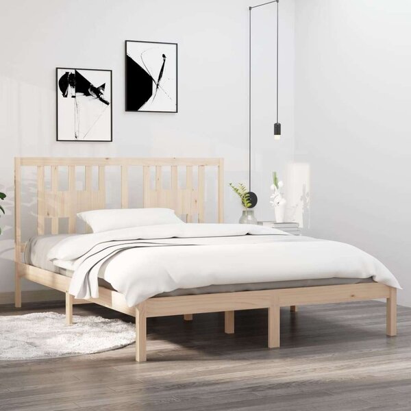 VidaXL tömör fenyőfa ágykeret 160 x 200 cm