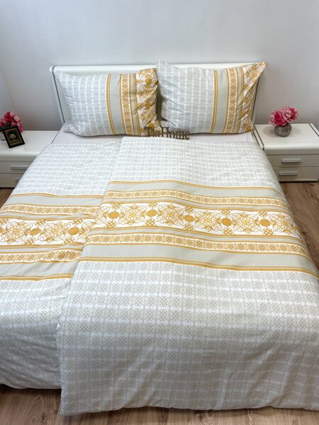 Angelika Gold pamut ágyneműhuzat - 1x Párna 90x70cm, 1x Paplan 140x200cm
