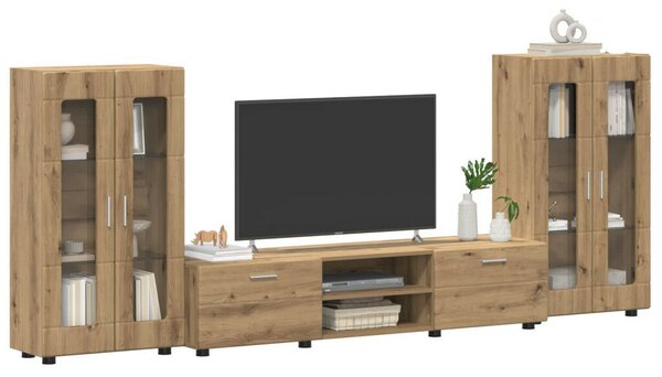 TV szekrény garnitúra FLORIN 3 db Artisan tölgy Szerelt Fa
