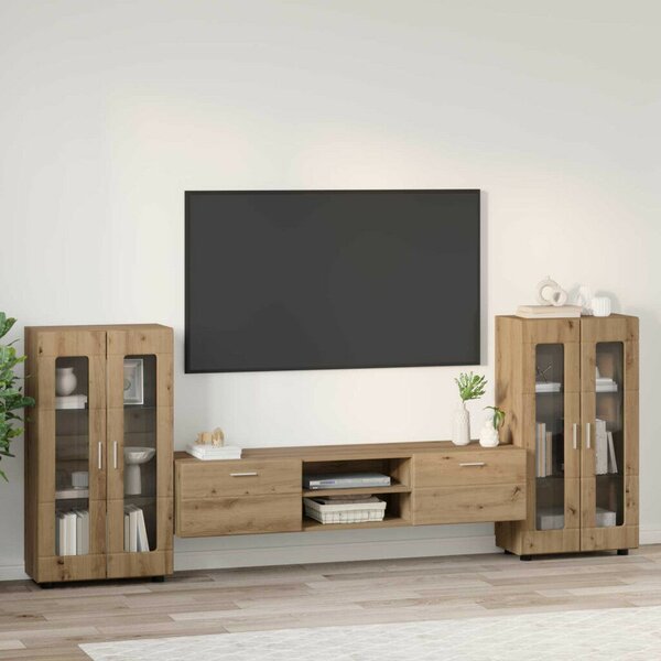 TV szekrény garnitúra FLORIN 3 db Artisan tölgy Szerelt Fa