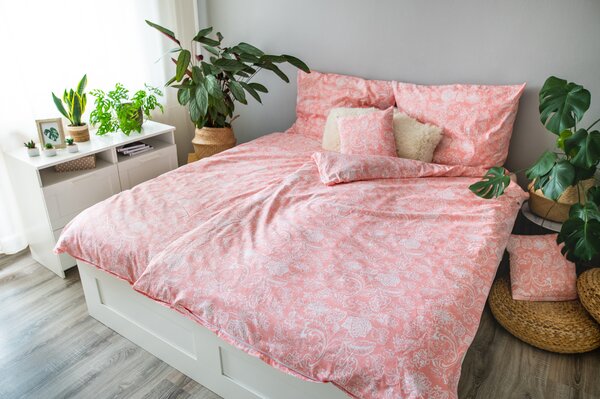 3 részes pamut ágyneműhuzat Pink Blossom 200x140cm+90x70cm