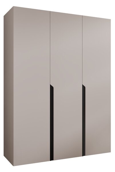 Gardróbszekrény Hartford 580, Laminált forgácslap, 202x150x52cm, Fekete, Kasmír