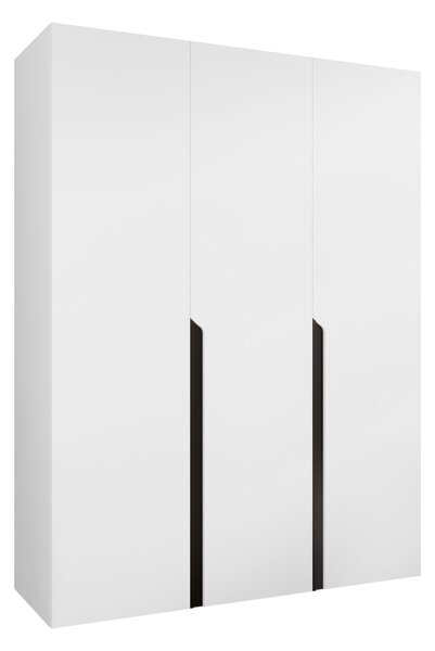 Gardróbszekrény Hartford 580, Laminált forgácslap, 202x150x52cm, Fekete, Fehér