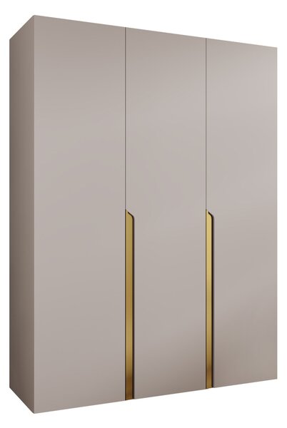 Gardróbszekrény Hartford 580, Laminált forgácslap, 202x150x52cm, Kasmír, Aranysárga