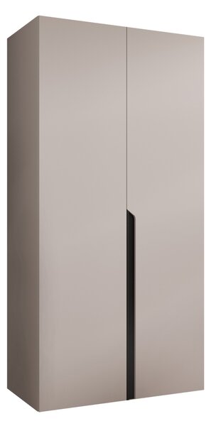 Gardróbszekrény Hartford 579, Laminált forgácslap, 202x100x52cm, Kasmír, Fekete