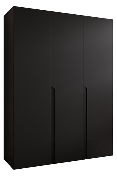 Gardróbszekrény Hartford 580, Laminált forgácslap, 202x150x52cm, Fekete