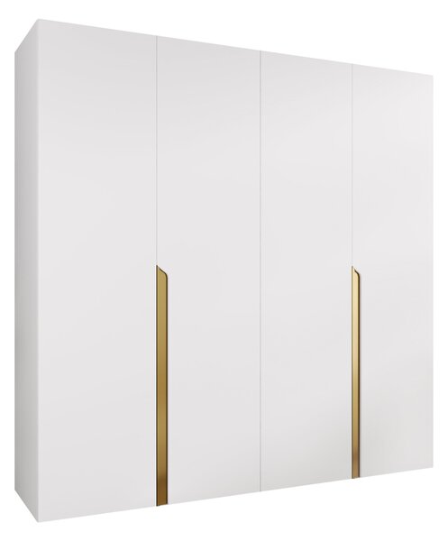 Gardróbszekrény Hartford 581, Laminált forgácslap, 202x200x52cm, Aranysárga, Fehér