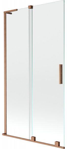 Mexen Velar L, 2 szárnyas eltolható kádparaván 100 x 150 cm, 8mm átlátszó üveg, rézmatt, 896-100-003-01-65