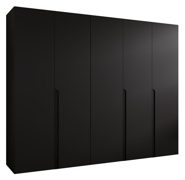 Gardróbszekrény Hartford 582, Laminált forgácslap, 202x250x52cm, Fekete