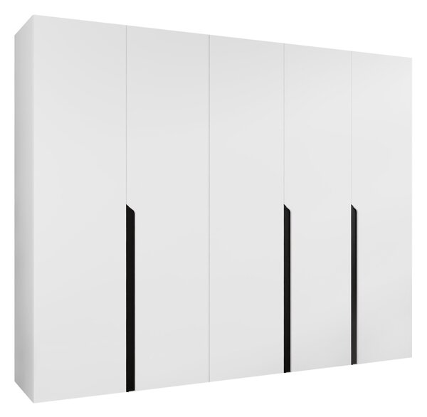 Gardróbszekrény Hartford 582, Laminált forgácslap, 202x250x52cm, Fekete, Fehér