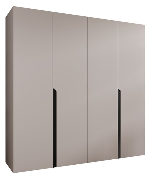 Gardróbszekrény Hartford 581, Laminált forgácslap, 202x200x52cm, Fekete, Kasmír