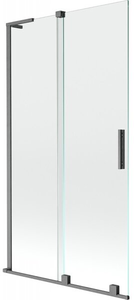 Mexen Velar L, 2 szárnyú eltolható kádparaván 100 x 150 cm, 8mm átlátszó üveg, polírozott grafit, 896-100-003-01-66