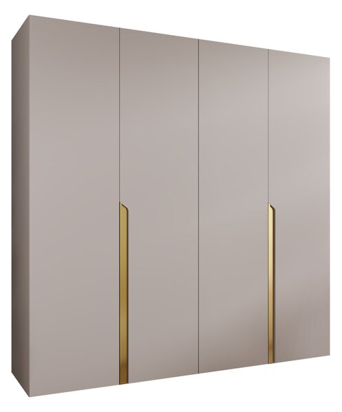 Gardróbszekrény Hartford 581, Laminált forgácslap, 202x200x52cm, Aranysárga, Kasmír