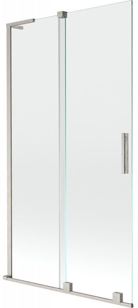 Mexen Velar L, 2 szárnyas eltolható kádparaván 100 x 150 cm, 8mm átlátszó üveg, csiszolt acél, 896-100-003-01-97