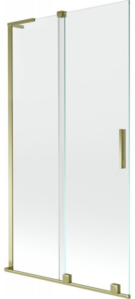 Mexen Velar L, 2 szárnyas eltolható kádparaván 100 x 150 cm, 8mm átlátszó üveg, arany fényes profil, 896-100-003-01-50
