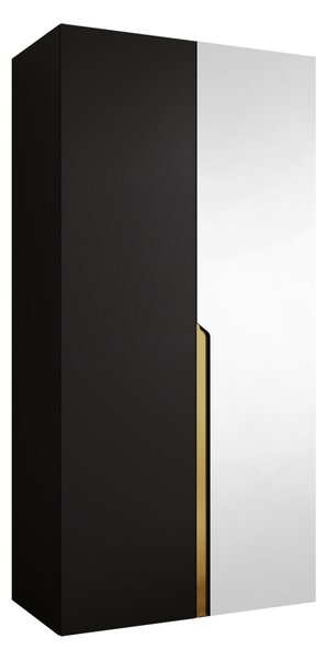 Gardróbszekrény Hartford 584, Laminált forgácslap, 202x100x52cm, Aranysárga, Fekete