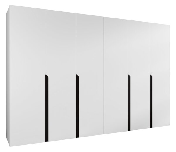 Gardróbszekrény Hartford 583, Laminált forgácslap, 202x300x52cm, Fekete, Fehér