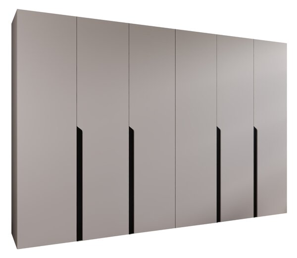 Gardróbszekrény Hartford 583, Laminált forgácslap, 202x300x52cm, Fekete, Kasmír