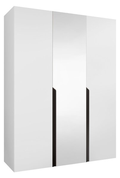 Gardróbszekrény Hartford 585, Laminált forgácslap, 202x150x52cm, Fekete, Fehér
