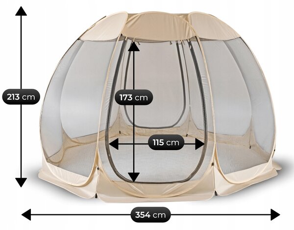Kerti pavilon 354 cm bézs/fekete színben – CAMA
