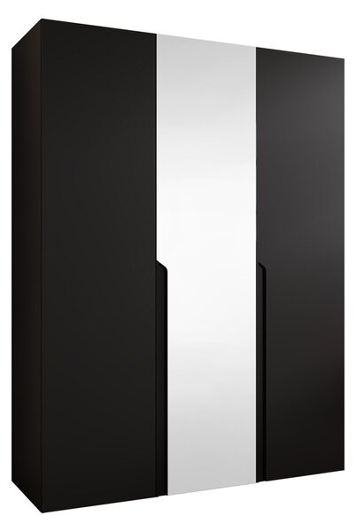 Gardróbszekrény Hartford 585, Laminált forgácslap, 202x150x52cm, Fekete