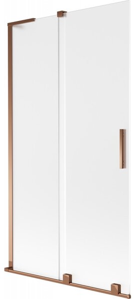 Mexen Velar L, 2 szárnyas eltolható kádparaván 100 x 150 cm, 8 mm-es matt üveg, rózsaszín arany, 896-100-003-31-60
